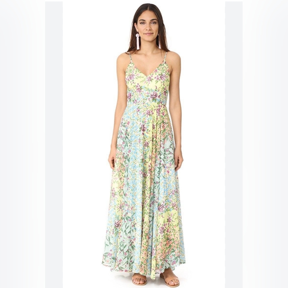 Yumi Kim Peace and Love Sleeveless Maxi‎ Dress Floral Pastel Wedding Guest Small